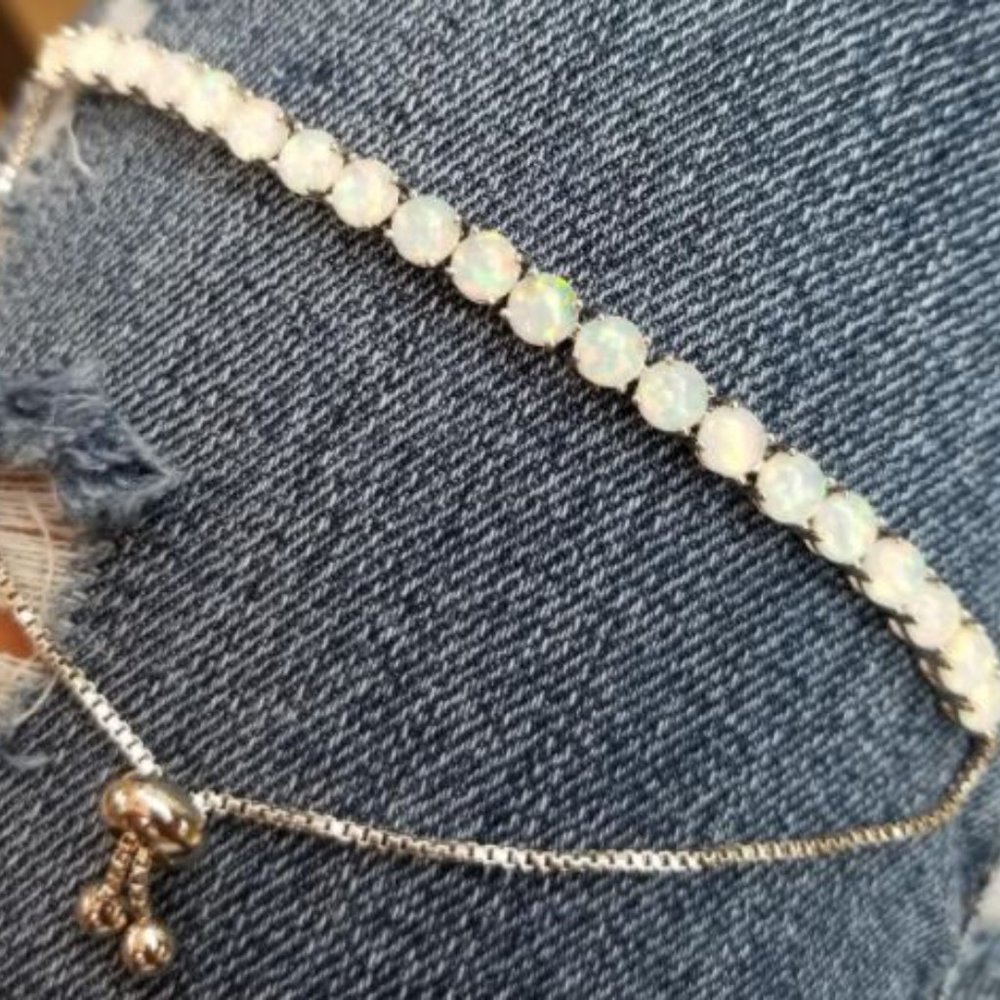 Bolo Style Created Opal bracelets - Picture 2 of 5
